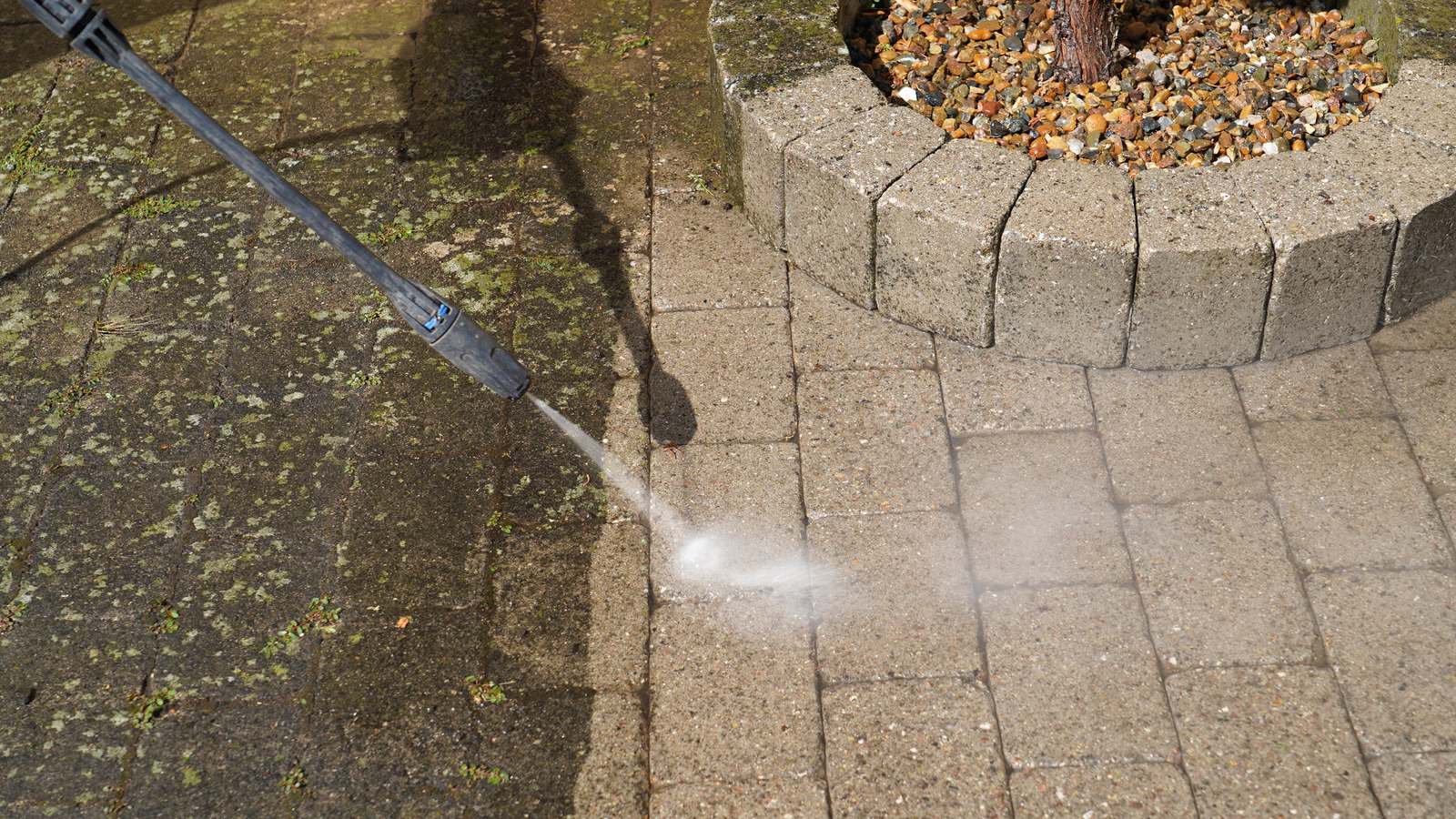 Pressure Washing being carried out on a London property