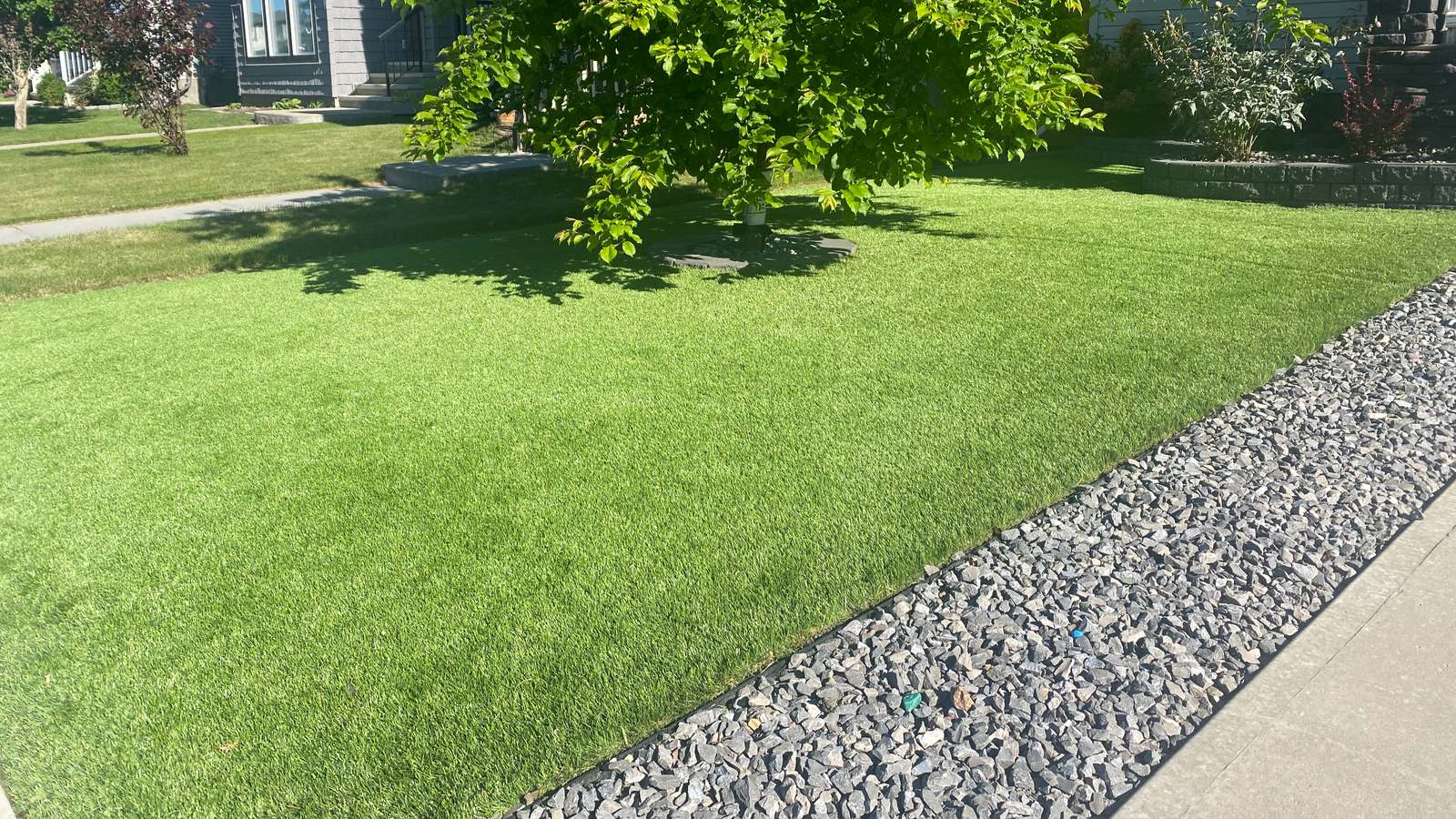 Turfing being carried out on a London property